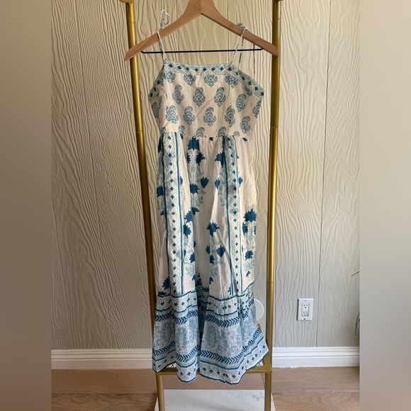 Oliphant Dresses & Skirts - New OLIPHANT TIE STRAP MIDI- TERRA BLUE Tuckernuck